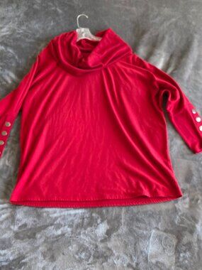 "the sweatshirt project" red super soft cowl neck shirt XXL